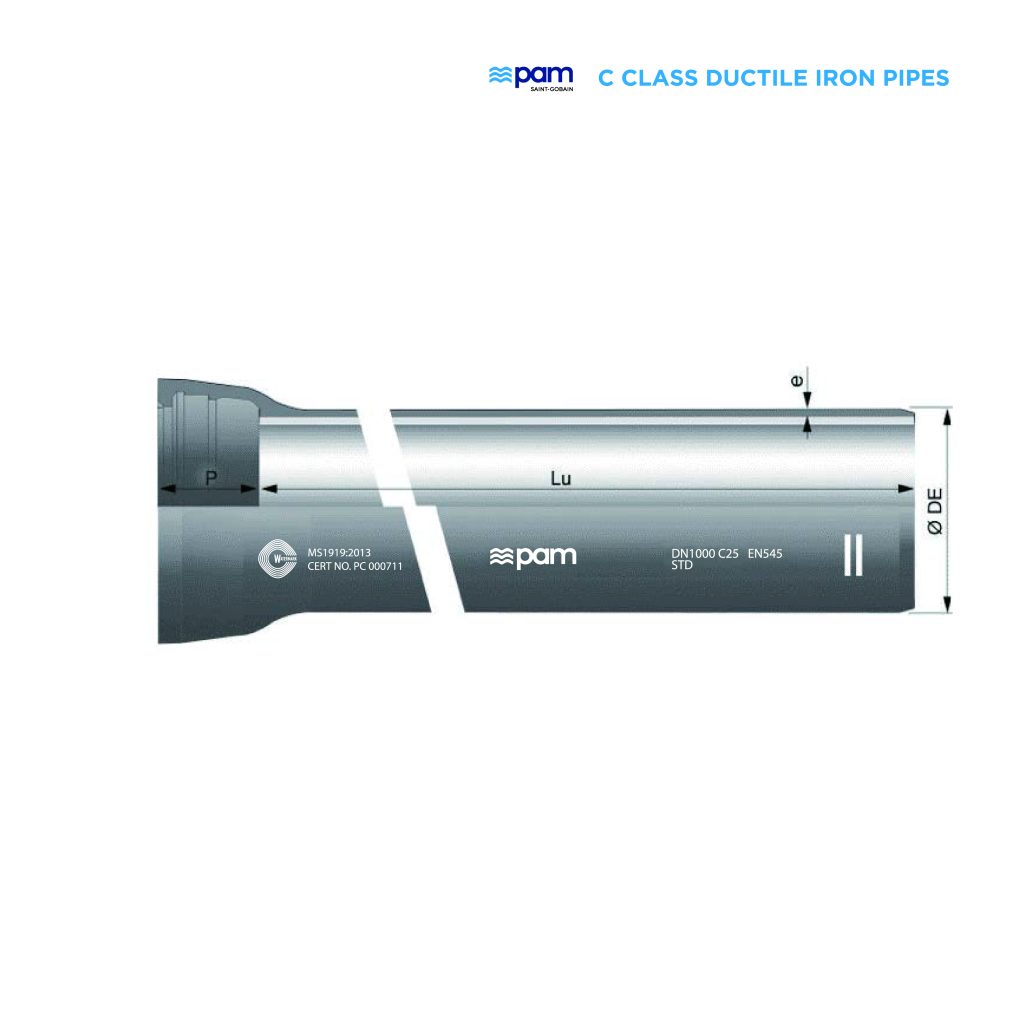 C Class Ductile Iron Pipes for Potable Water (Std Joint)